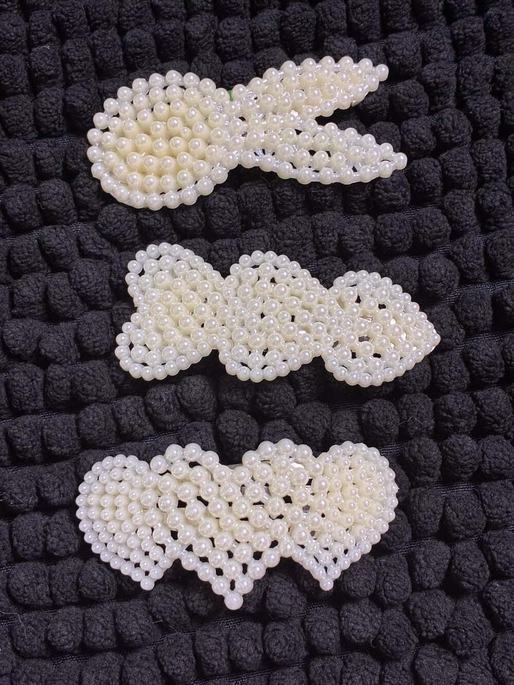 Unbranded Faux Pearl Beaded Hair Clip Set of 3 White